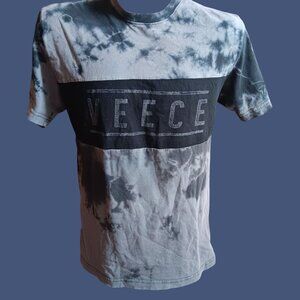 Large Veece Tie-Dye T-Shirt Black & Gray Cotton Mens L